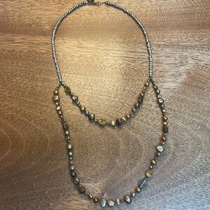 Peyote Bird Baroque Pearl 925 Sterling Silver Necklace